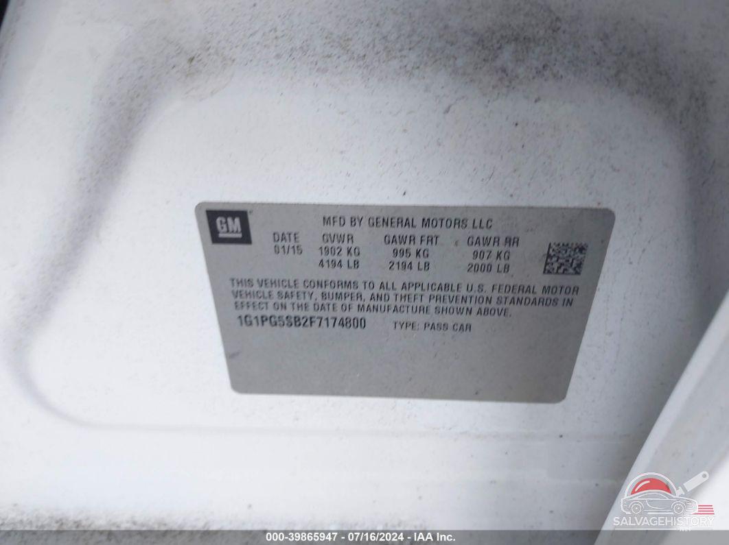 1G1PG5SB2F7174800 2015 CHEVROLET CRUZE photo no. 9