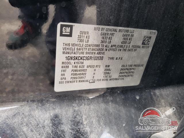 1GNSKCKC3GR102630 2016 CHEVROLET TAHOE photo no. 13