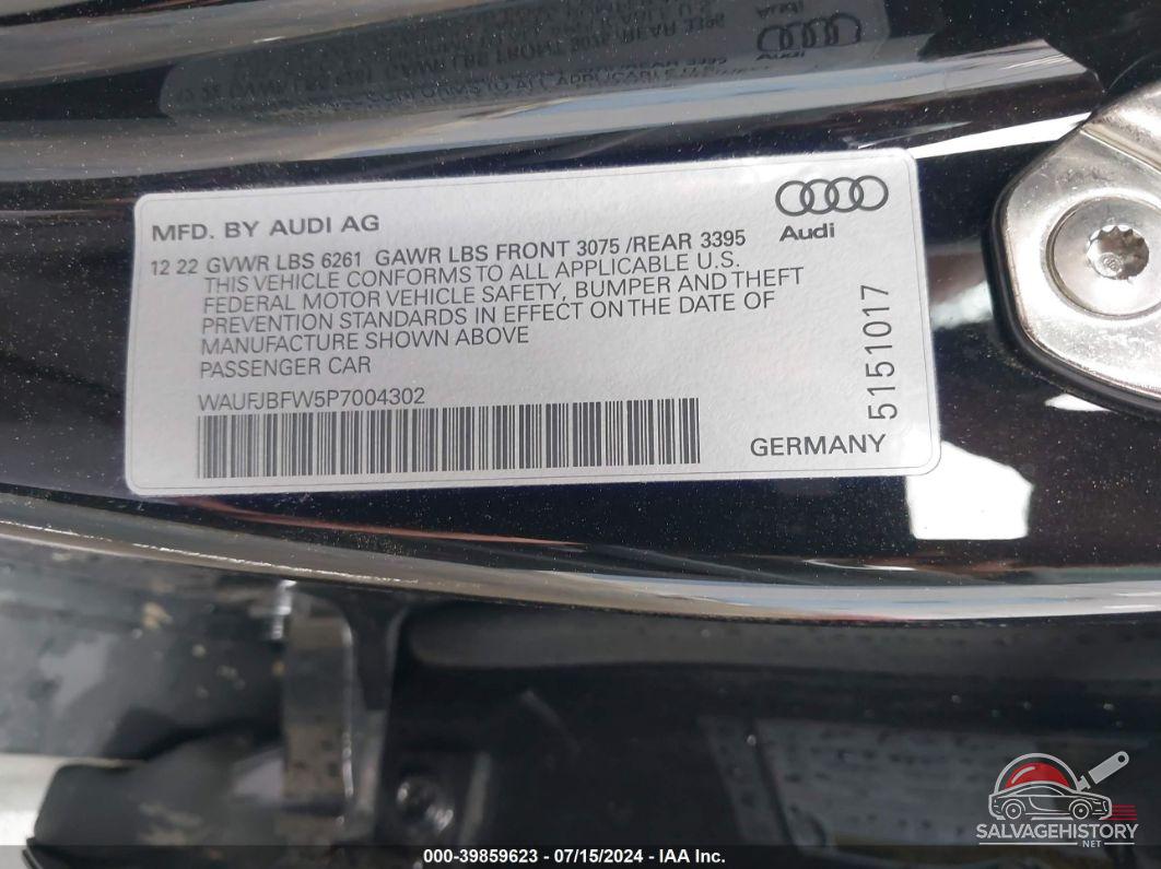 WAUFJBFW5P7004302 2023 AUDI E-TRON GT photo no. 9