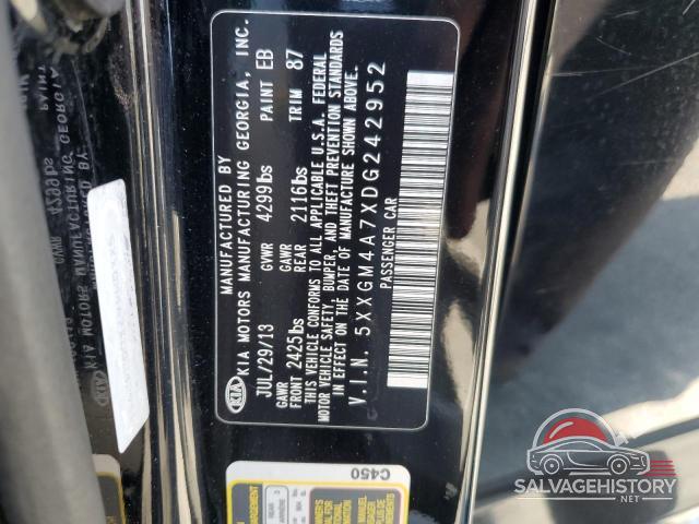 5XXGM4A7XDG242952 2013 KIA OPTIMA photo no. 12