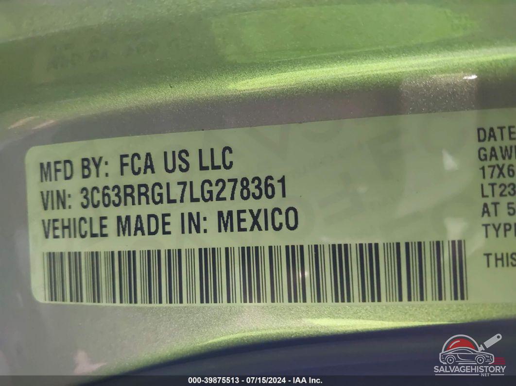 3C63RRGL7LG278361 2020 RAM 3500 photo no. 9