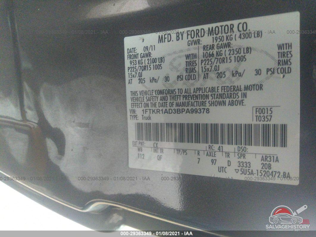 1FTKR1AD3BPA99378 2011 FORD RANGER photo no. 9