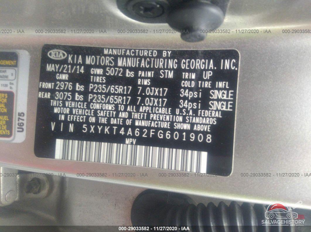 5XYKT4A62FG601908 2015 KIA SORENTO photo no. 9