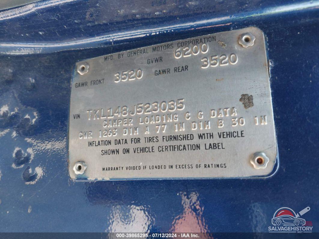 TKL148J523035 1978 GMC SIERRA K15 photo no. 9