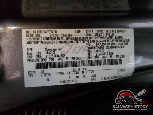1FADP3K29DL226707 2013 FORD FOCUS photo no. 12