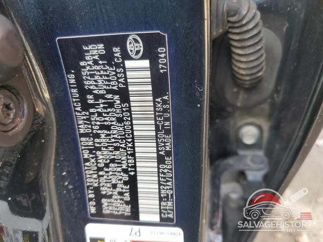 4T1BF1FK4CU062015 2012 TOYOTA CAMRY photo no. 12