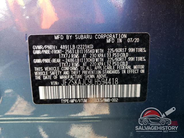 JF2SKAJC9LH594418 2020 SUBARU FORESTER photo no. 13