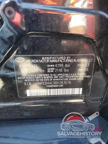 5NPEB4AC9BH263576 2011 HYUNDAI SONATA photo no. 13