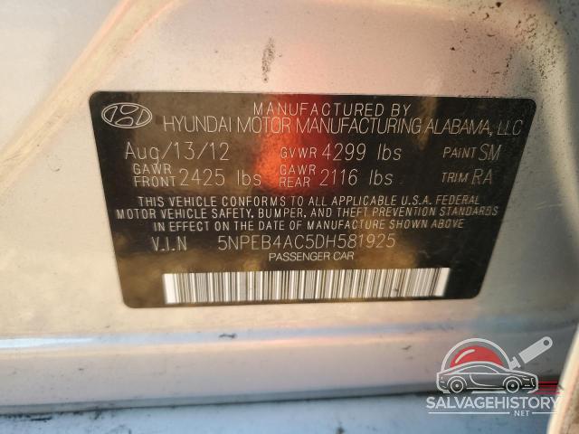 5NPEB4AC5DH581925 2013 HYUNDAI SONATA photo no. 13