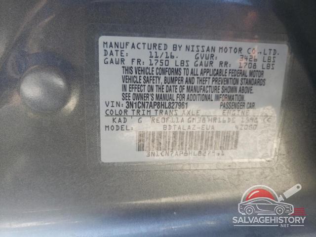 3N1CN7AP8HL827961 2017 NISSAN VERSA photo no. 13