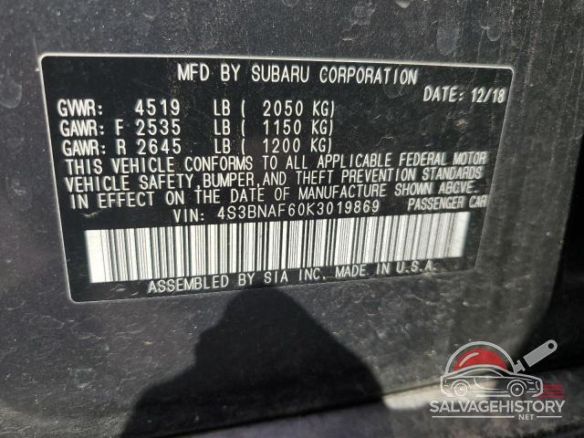 4S3BNAF60K3019869 2019 SUBARU LEGACY photo no. 12