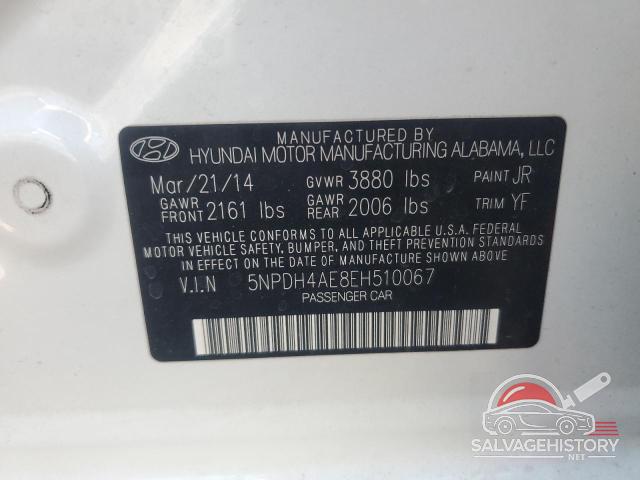 5NPDH4AE8EH510067 2014 HYUNDAI ELANTRA photo no. 12