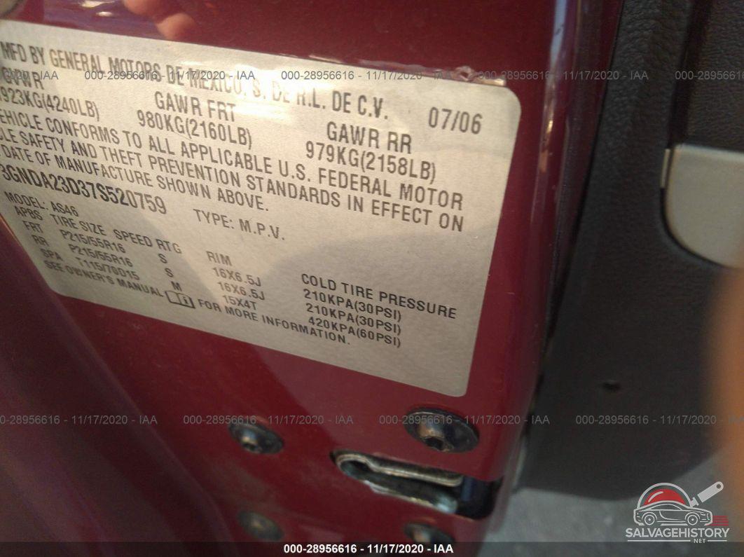 3GNDA23D37S520759 2007 CHEVROLET HHR photo no. 9