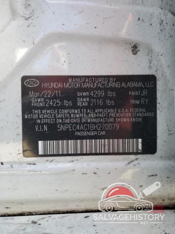 5NPEC4AC1BH270079 2011 HYUNDAI SONATA photo no. 12