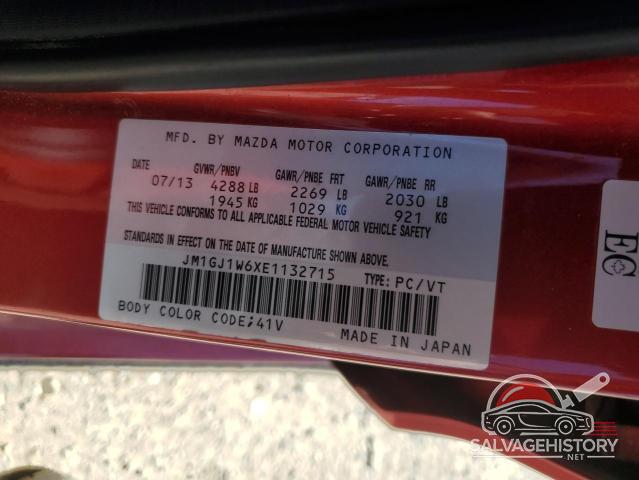 JM1GJ1W6XE1132715 2014 MAZDA 6 photo no. 12