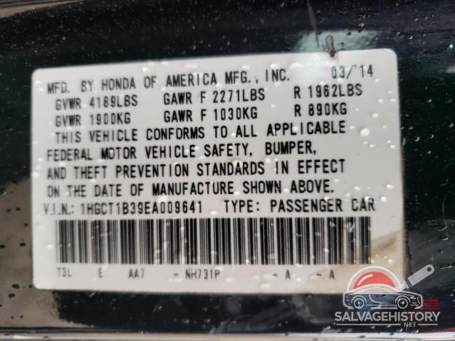 1HGCT1B39EA009641 2014 HONDA ACCORD photo no. 12