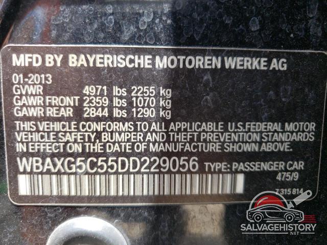 WBAXG5C55DD229056 2013 BMW 5 SERIES photo no. 12