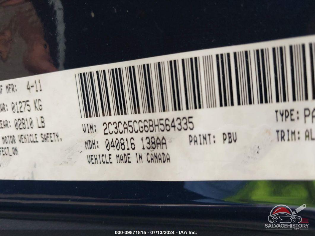 2C3CA5CG6BH564335 2011 CHRYSLER 300 photo no. 9