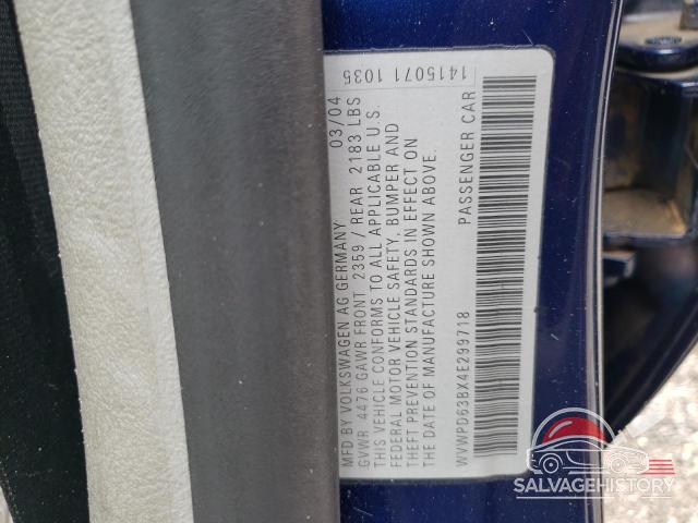 WVWPD63BX4E299718 2004 VOLKSWAGEN PASSAT photo no. 13
