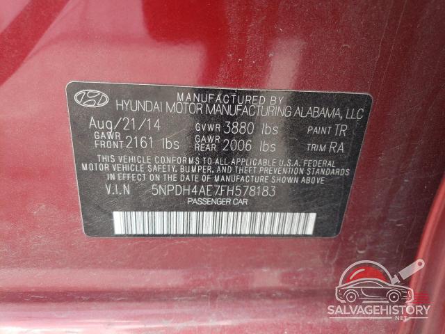 5NPDH4AE7FH578183 2015 HYUNDAI ELANTRA photo no. 12