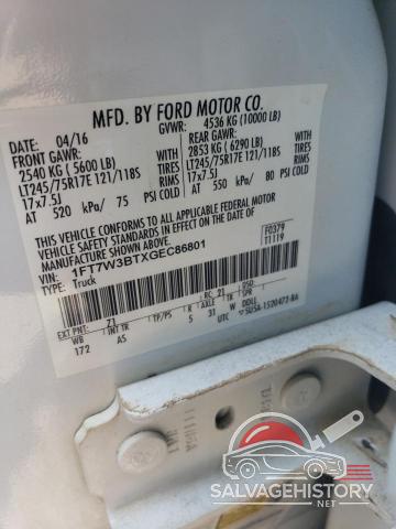 1FT7W3BTXGEC86801 2016 FORD ALL OTHER photo no. 12