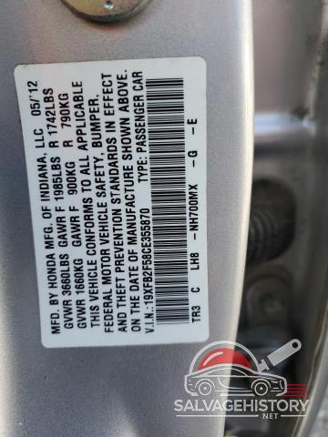 19XFB2F58CE355870 2012 HONDA CIVIC photo no. 12