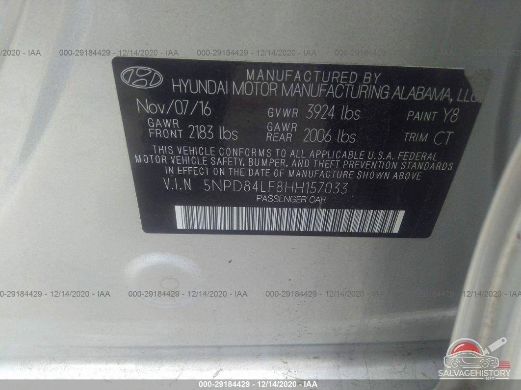 5NPD84LF8HH157033 2017 HYUNDAI ELANTRA photo no. 9