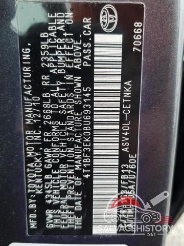 4T1BF3EK0BU693145 2011 TOYOTA CAMRY photo no. 12