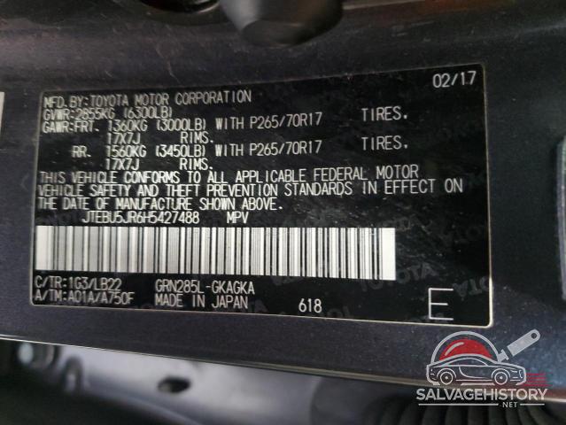 JTEBU5JR6H5427488 2017 TOYOTA 4RUNNER photo no. 14