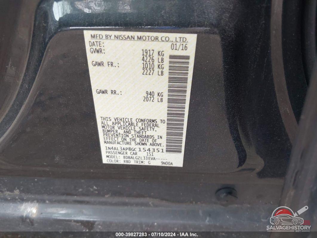 1N4AL3AP8GC154351 2016 NISSAN ALTIMA photo no. 9