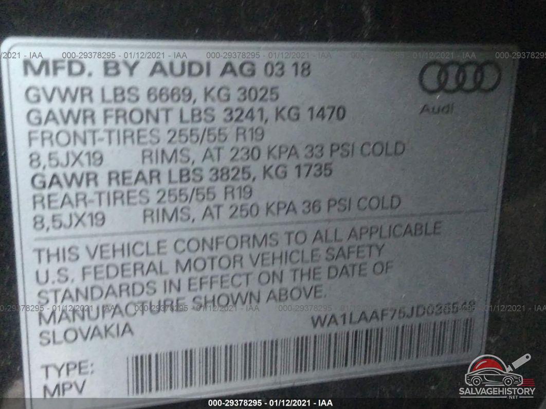 WA1LAAF75JD036548 2018 AUDI Q7 photo no. 9