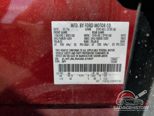 2LMTJ8LR4GBL51697 2016 LINCOLN MKX photo no. 14