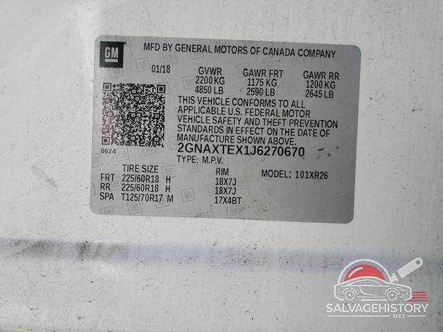 2GNAXTEX1J6270670 2018 CHEVROLET EQUINOX photo no. 13