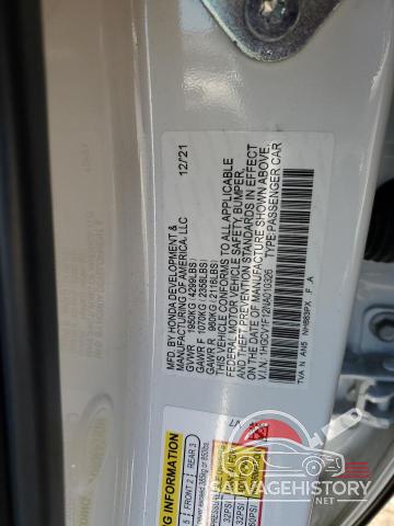 1HGCV1F12NA010326 2022 HONDA ACCORD photo no. 12