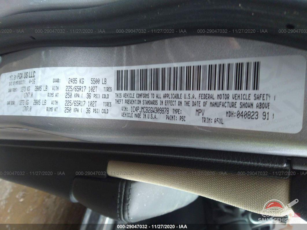 1C4PJMCB2GW309878 2016 JEEP CHEROKEE photo no. 9