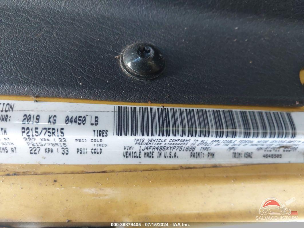 1J4FA49SXYP751896 2000 JEEP WRANGLER photo no. 9
