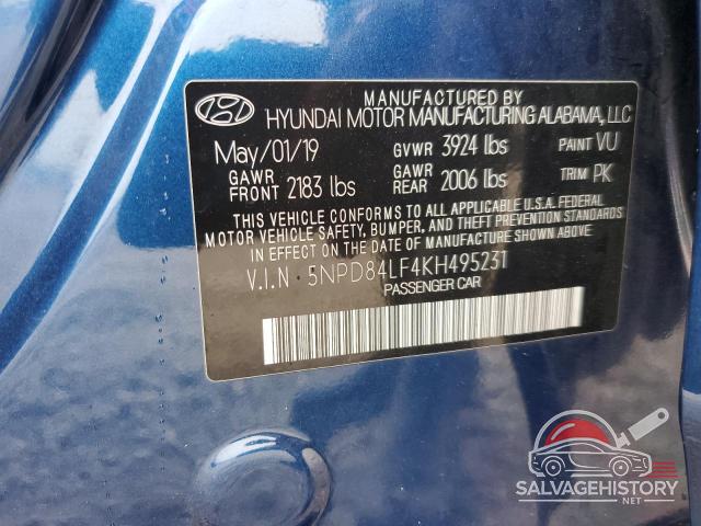 5NPD84LF4KH495231 2019 HYUNDAI ELANTRA photo no. 12