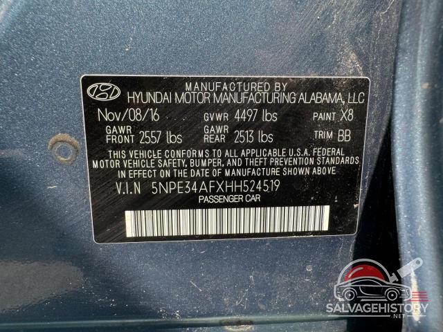 5NPE34AFXHH524519 2017 HYUNDAI SONATA photo no. 10