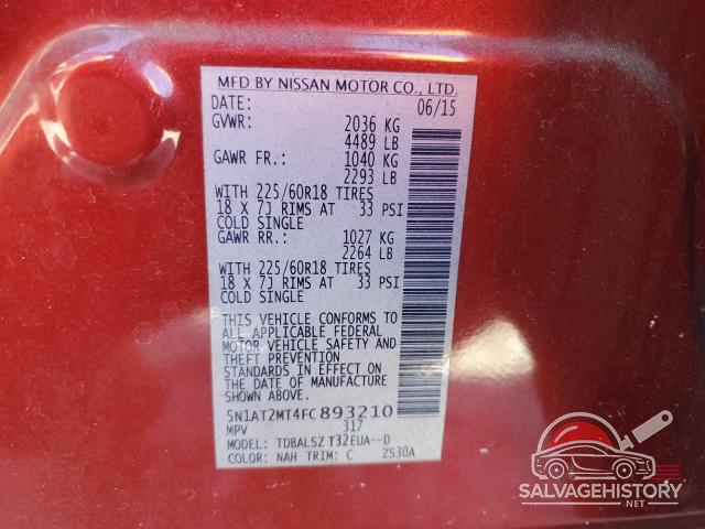 5N1AT2MT4FC893210 2015 NISSAN ROGUE photo no. 14