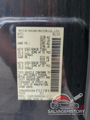 1N6AD0FV2EN752785 2014 NISSAN FRONTIER photo no. 12