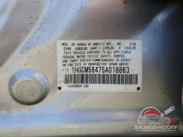 1HGCM56475A018863 2005 HONDA ACCORD photo no. 12