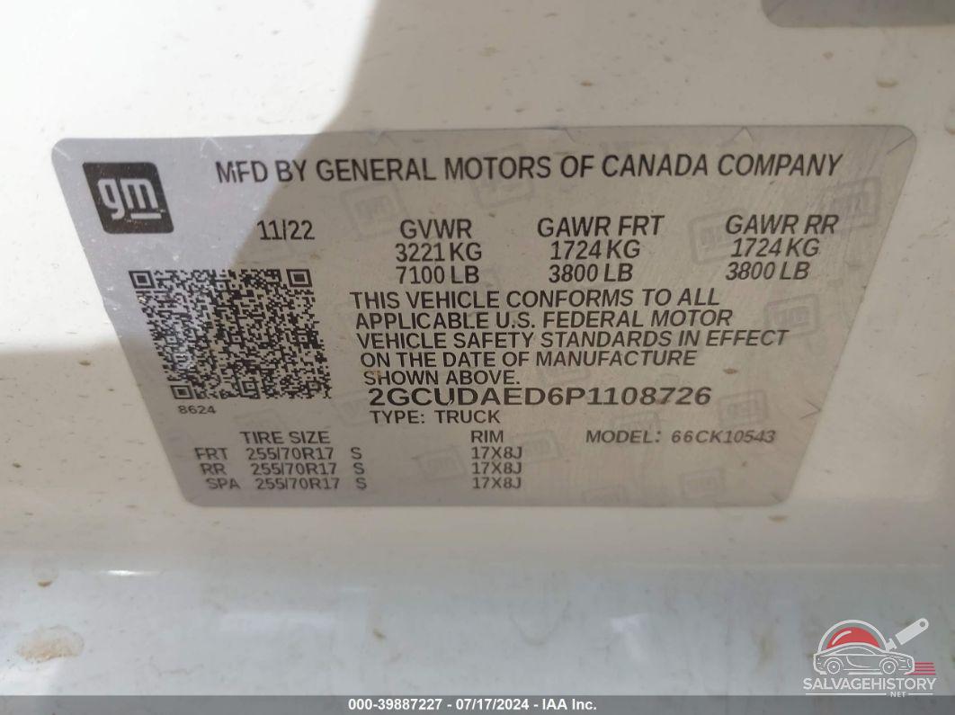 2GCUDAED6P1108726 2023 CHEVROLET SILVERADO 1500 photo no. 9