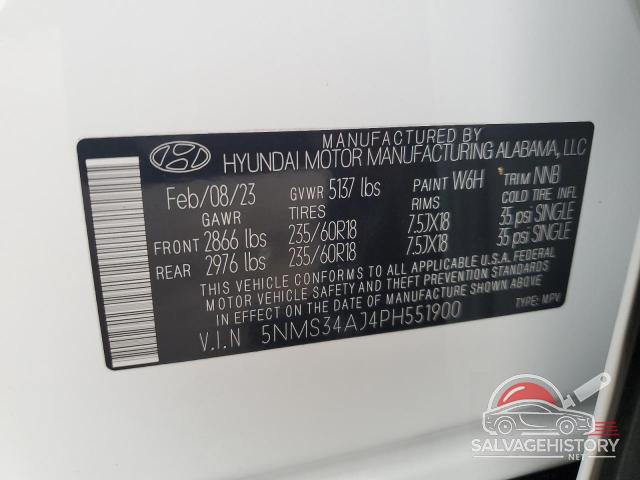 5NMS34AJ4PH551900 2023 HYUNDAI SANTA FE photo no. 14