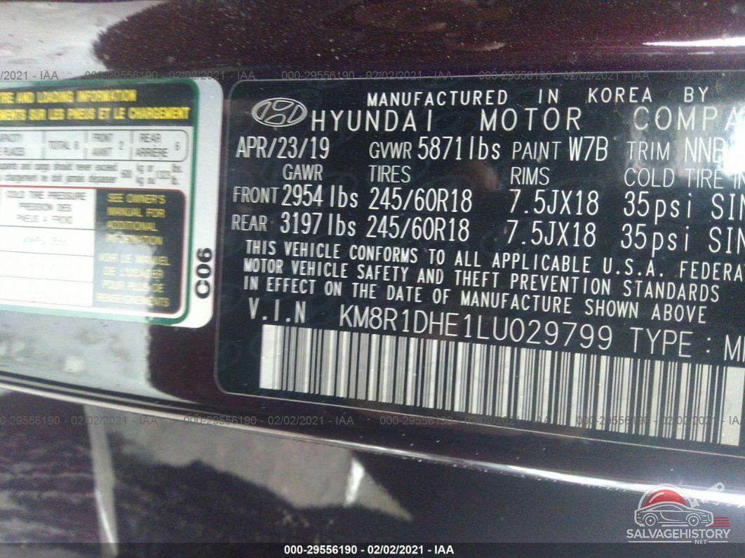 KM8R1DHE1LU029799 2020 HYUNDAI PALISADE photo no. 9