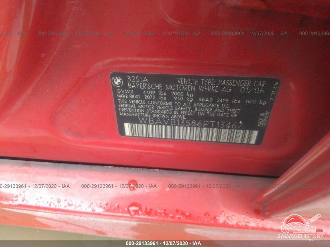 WBAVB13586PT13467 2006 BMW 3 SERIES photo no. 9