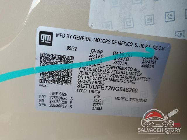 3GTUUEET2NG546260 2022 GMC SIERRA photo no. 12