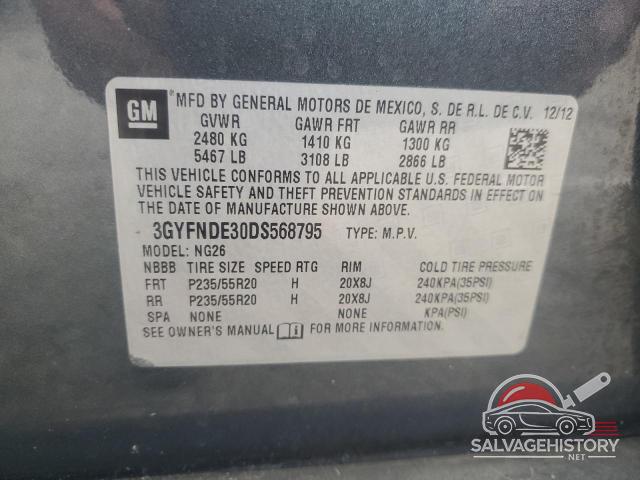 3GYFNDE30DS568795 2013 CADILLAC SRX photo no. 12