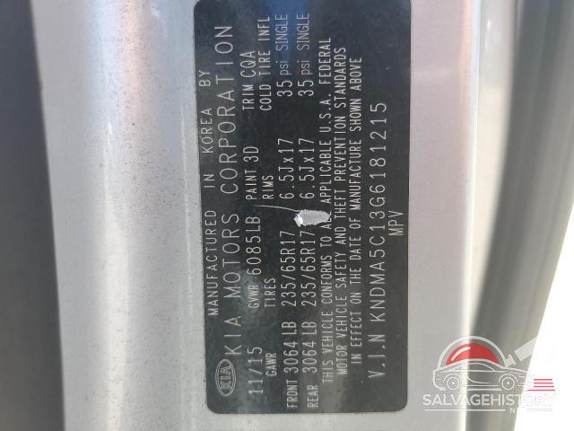 KNDMA5C13G6181215 2016 KIA SEDONA photo no. 13