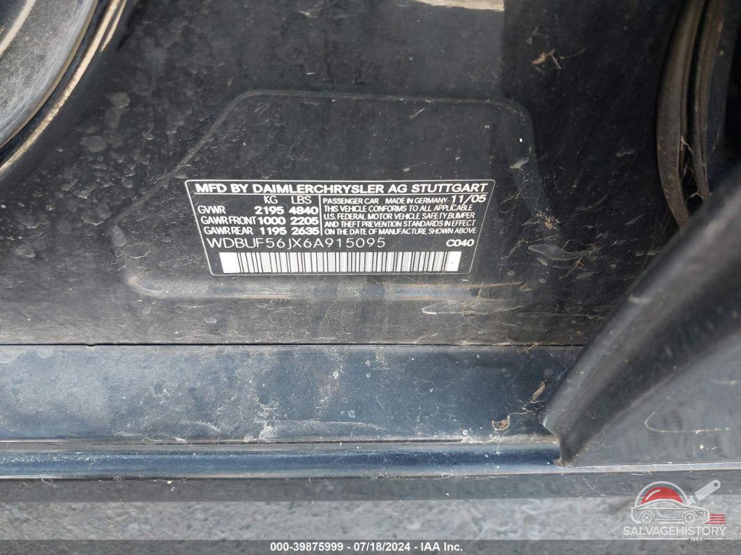 WDBUF56JX6A915095 2006 MERCEDES-BENZ E 350 photo no. 9