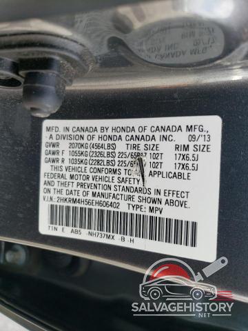 2HKRM4H56EH606402 2014 HONDA CRV photo no. 13